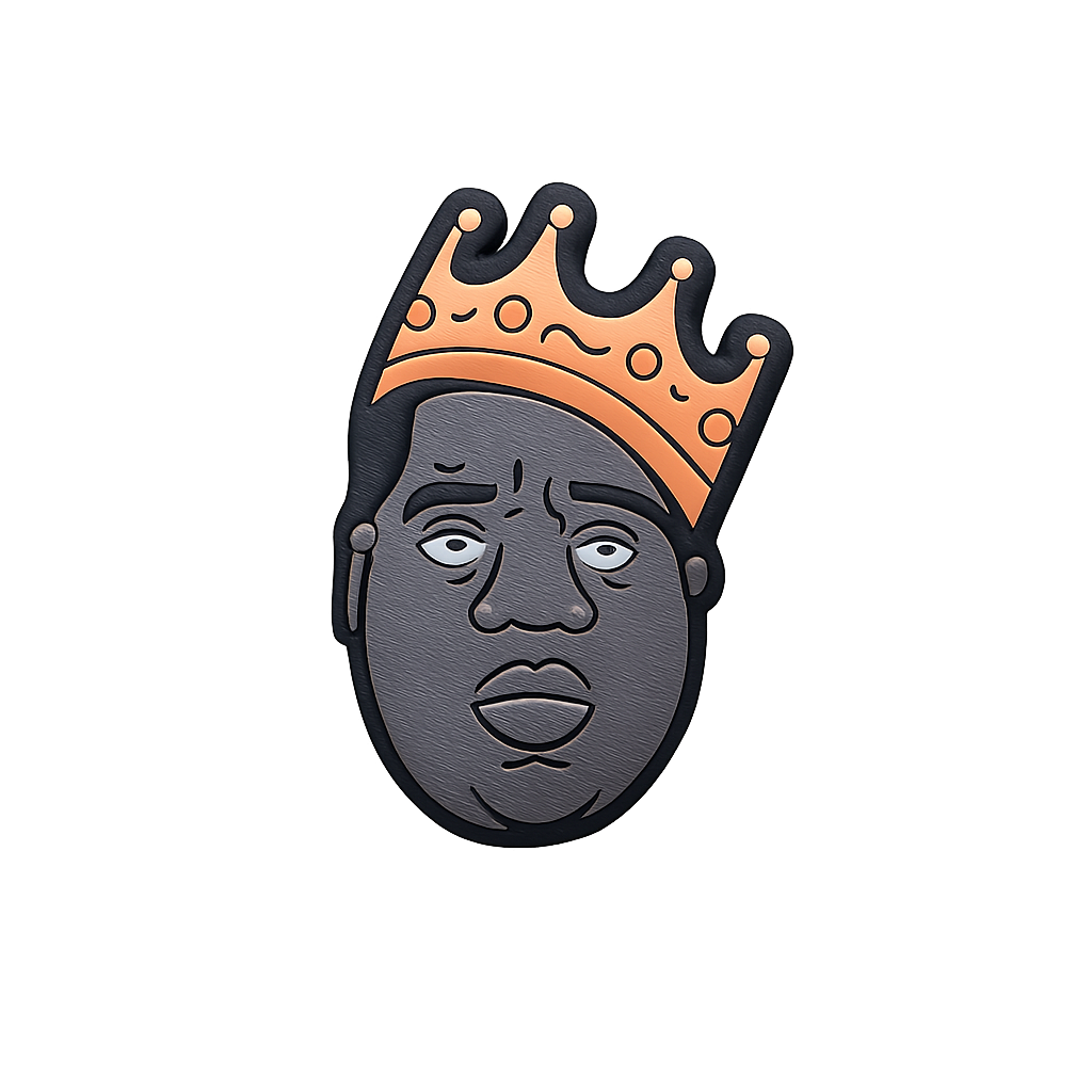 Colorful crying face enamel pin with crown, bold design, perfect for streetwear fashion accessories.