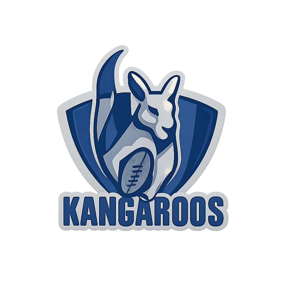 Kangaroos logo badge with Australian sports team design.