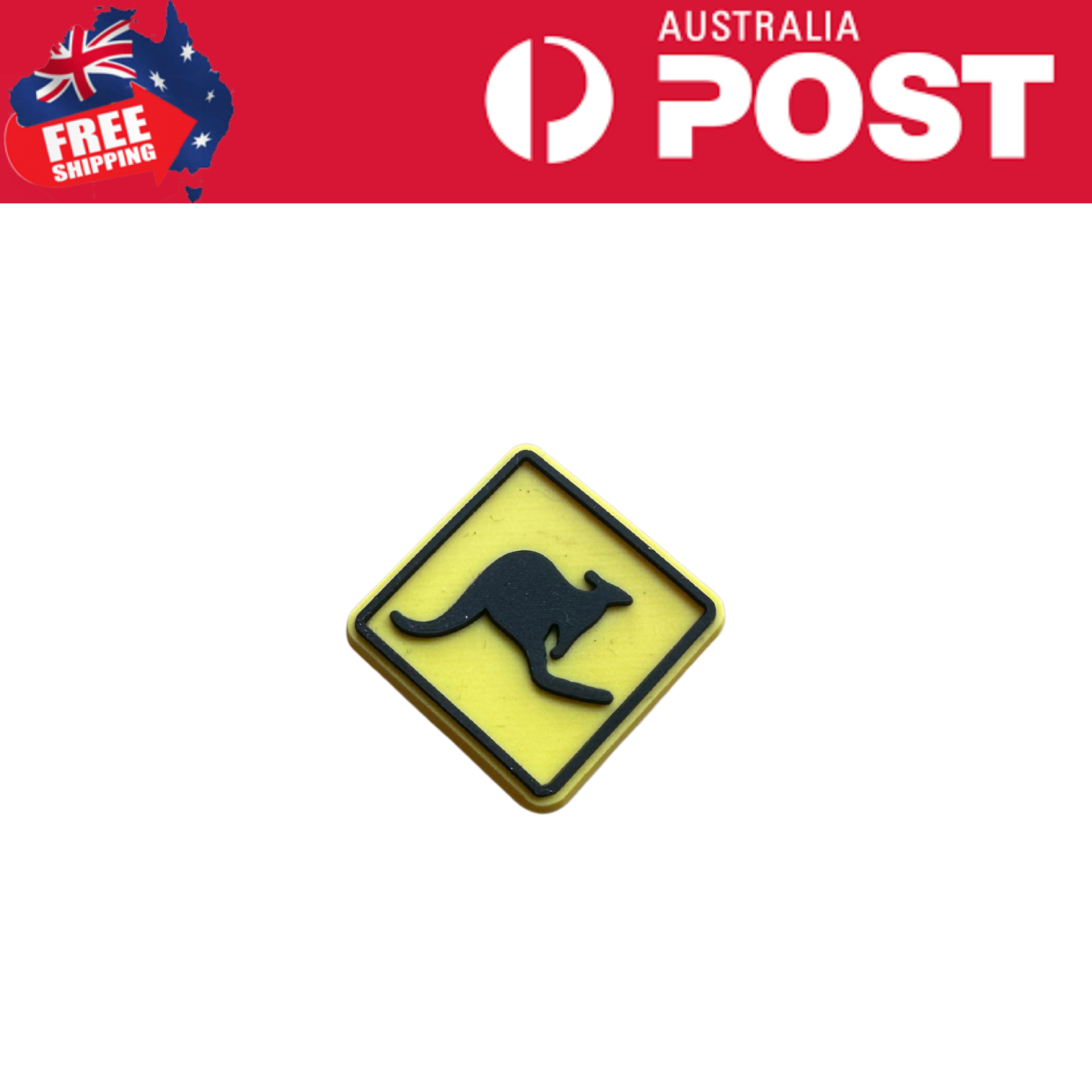 Kangaroo road sign, Australian wildlife caution, nature travel safety icon, outdoor warning symbol, optima signage.