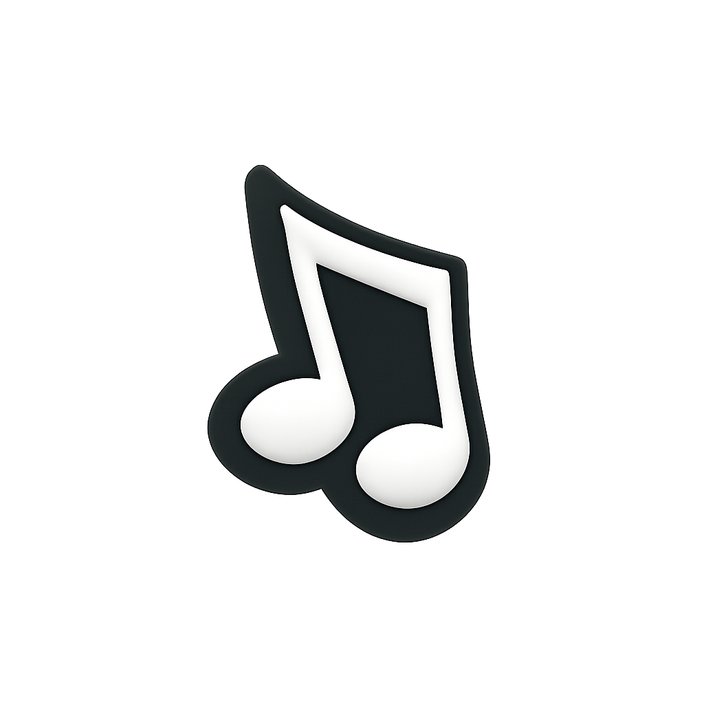 Music note silicone pin for accessories and apparel.