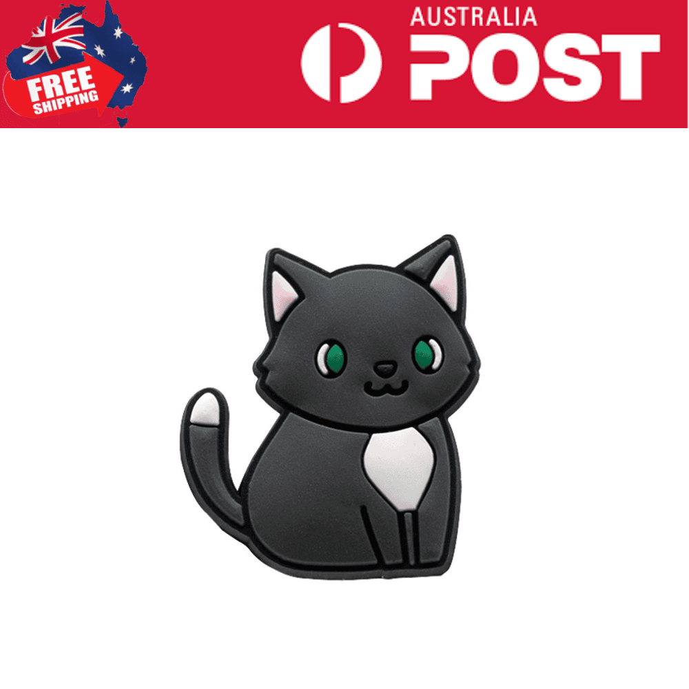 Black cat USB drive with green eyes and pink ear accents, cute animal-themed storage device for computers and laptops.