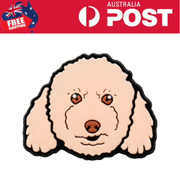 Cute illustrated dog patch with floppy ears, ideal for pet accessories and clothing.