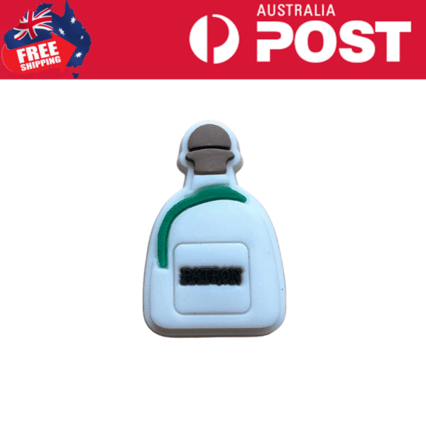 Keychain magnet shaped like a backpack with "Patron" logo, promotional souvenir, cool travel accessory for tequila lovers.