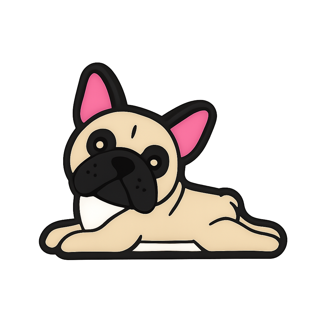 French Bulldog rubber keychain, cute pup accessory, dog lover gift, Frenchie pet charm.