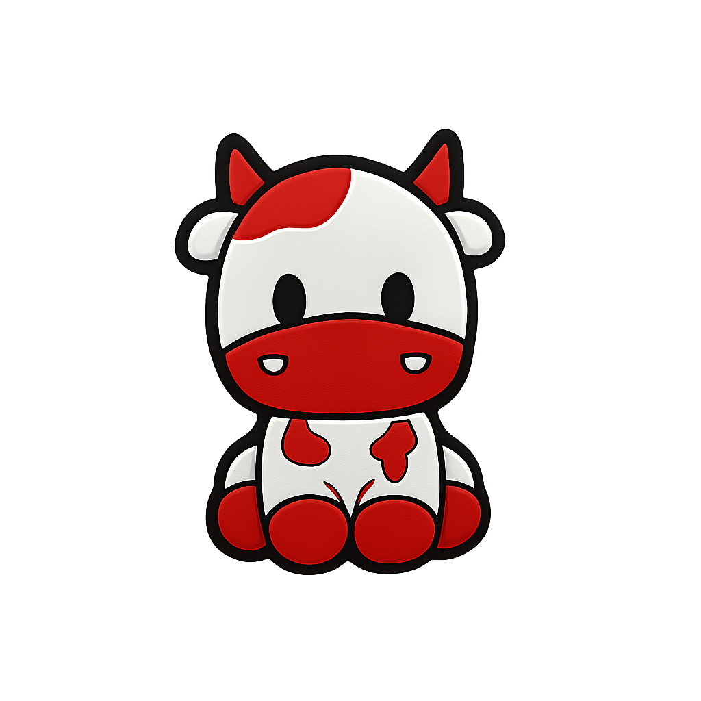 Cute cartoon cow enamel pin, kawaii animal jewelry, novelty animal accessory for kids and adults.