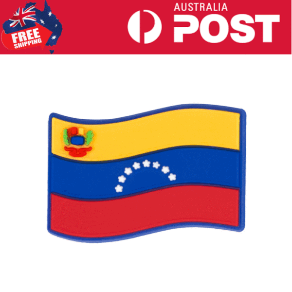 Venezuelan flag silicone pin, vibrant national symbol, perfect for clothing or accessories.