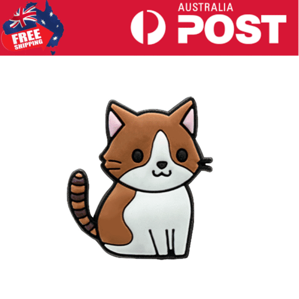 Cute cartoon cat enamel pin, perfect for accessories and apparel. Durable and stylish cat design.