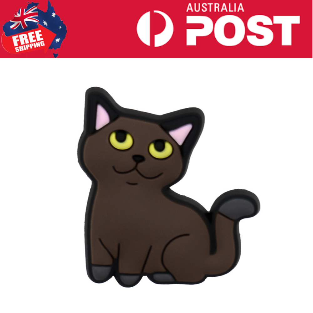 Cute brown cat enamel pin with yellow eyes, perfect for pet lovers and accessories.