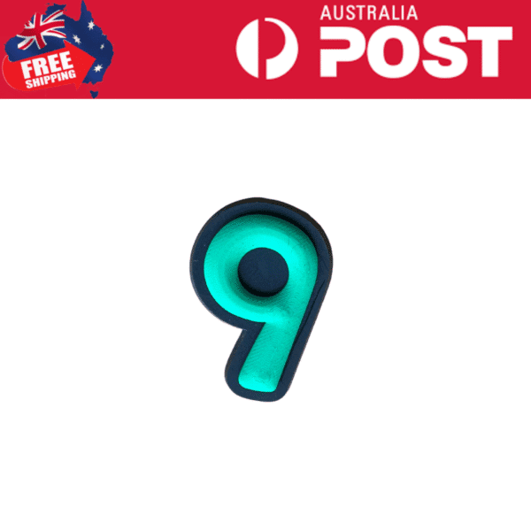 Number nine LED light with teal glow, perfect for home decor and event lighting.
