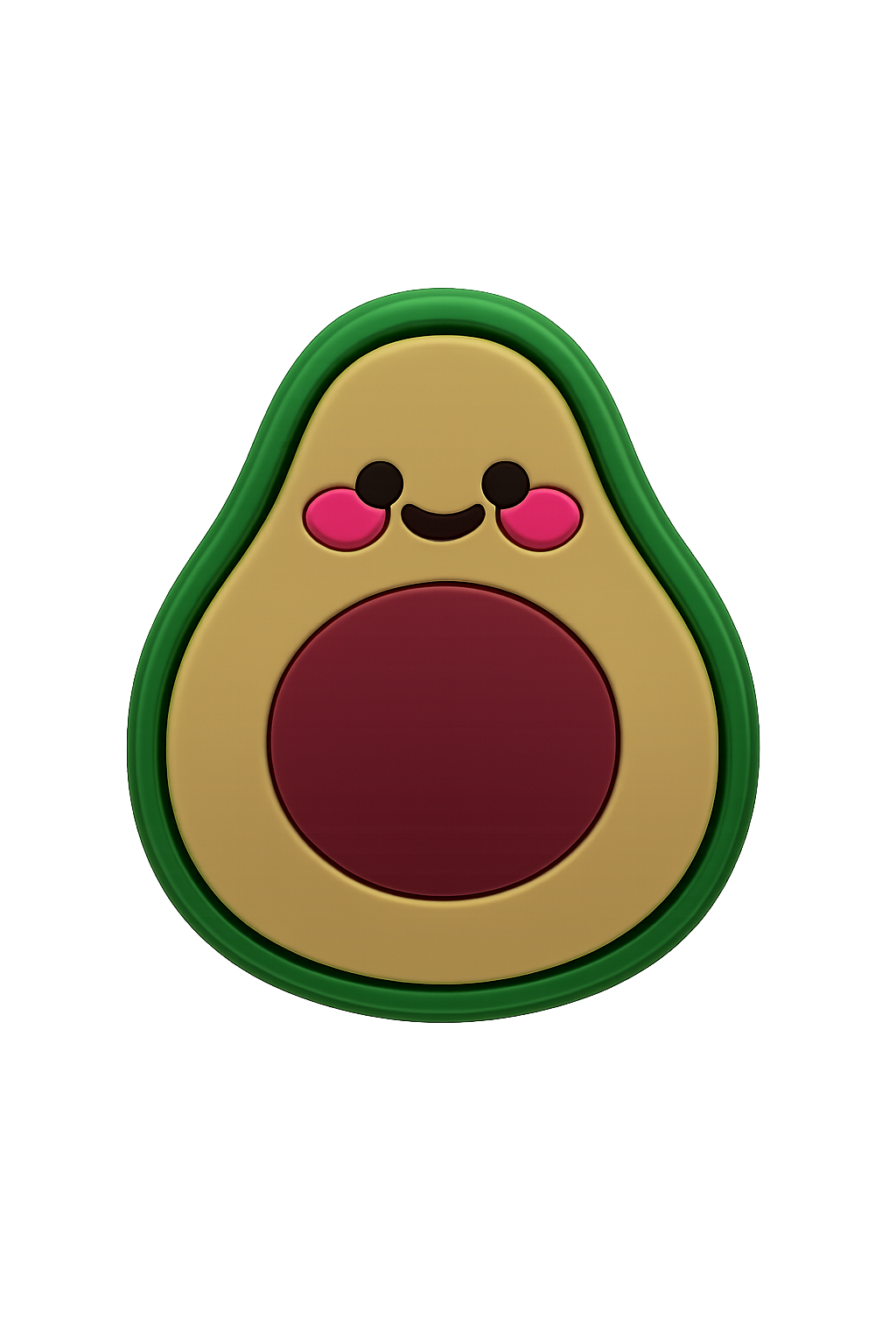 Cute avocado-shaped coin purse with kawaii face design, perfect for accessories and gifts.