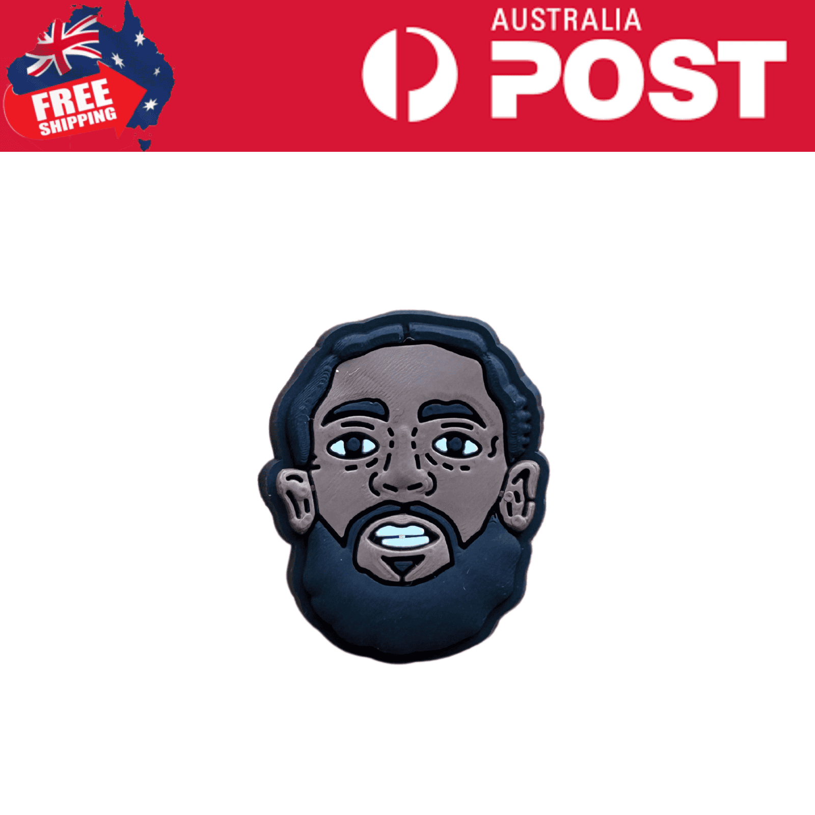 Fashionable beard and facial expression silicone badge.