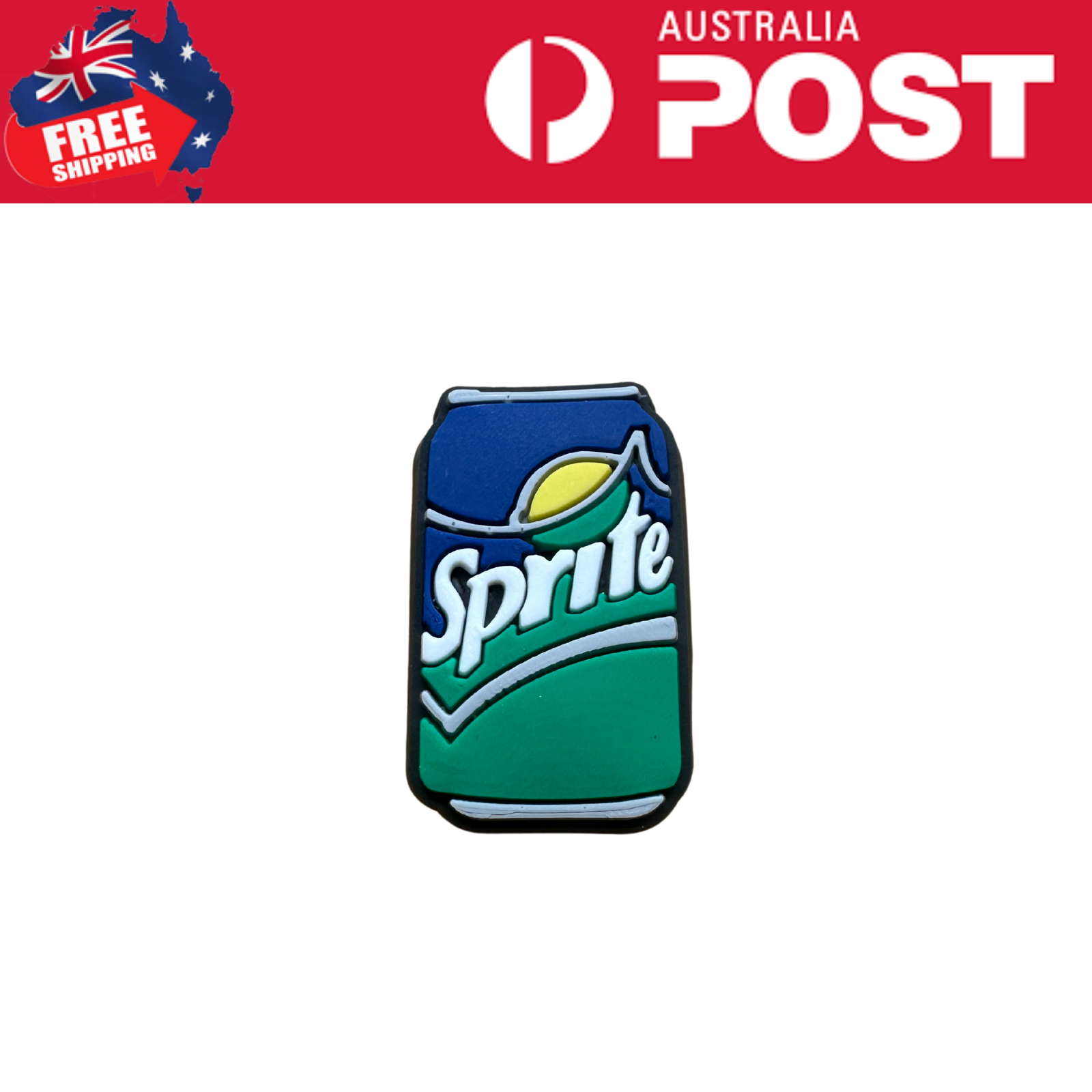 Sparkly Sprite logo enamel pin, colorful soda brand accessory, vibrant office or clothing adornment.