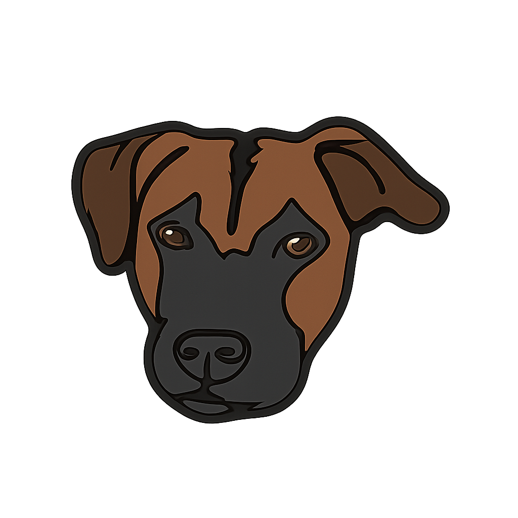 Cute dog head silicone pin with black and brown color design for pet lovers.