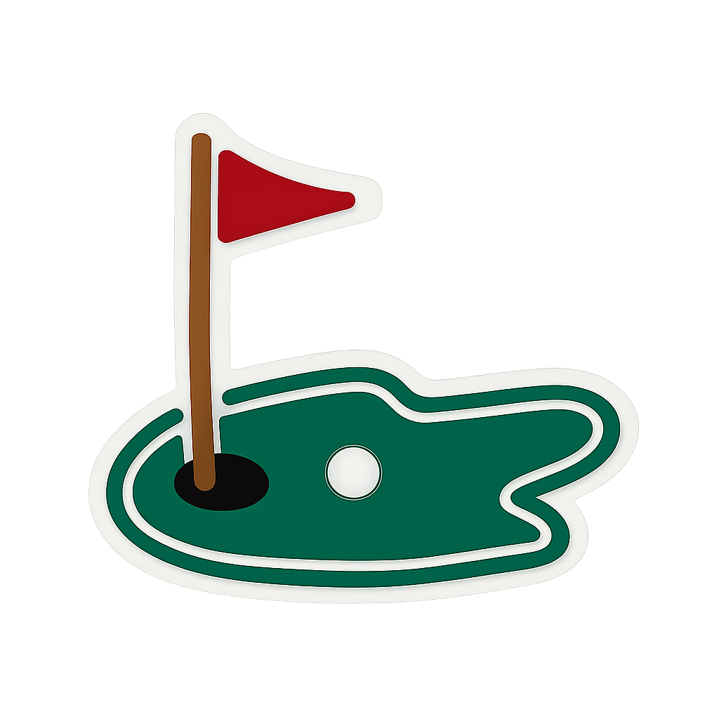 Mini golf hole charm with red flag and green course design for jewelry accessories.