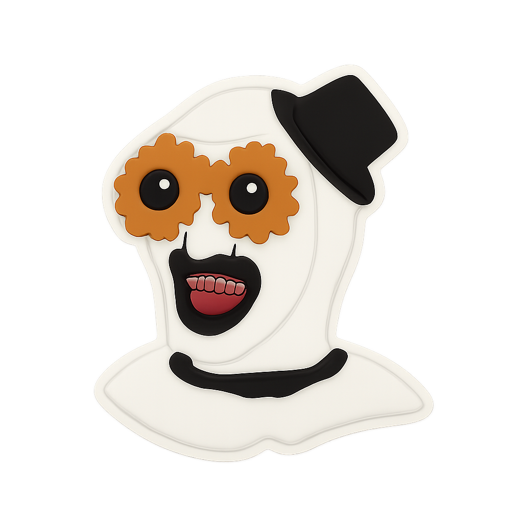 Funny ghost cookie with glasses and top hat for Halloween. Perfect for spooky treats, party desserts, and themed celebrations.