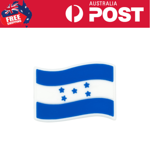 Blue and white Honduras flag badge for patriotic or travel accessories.