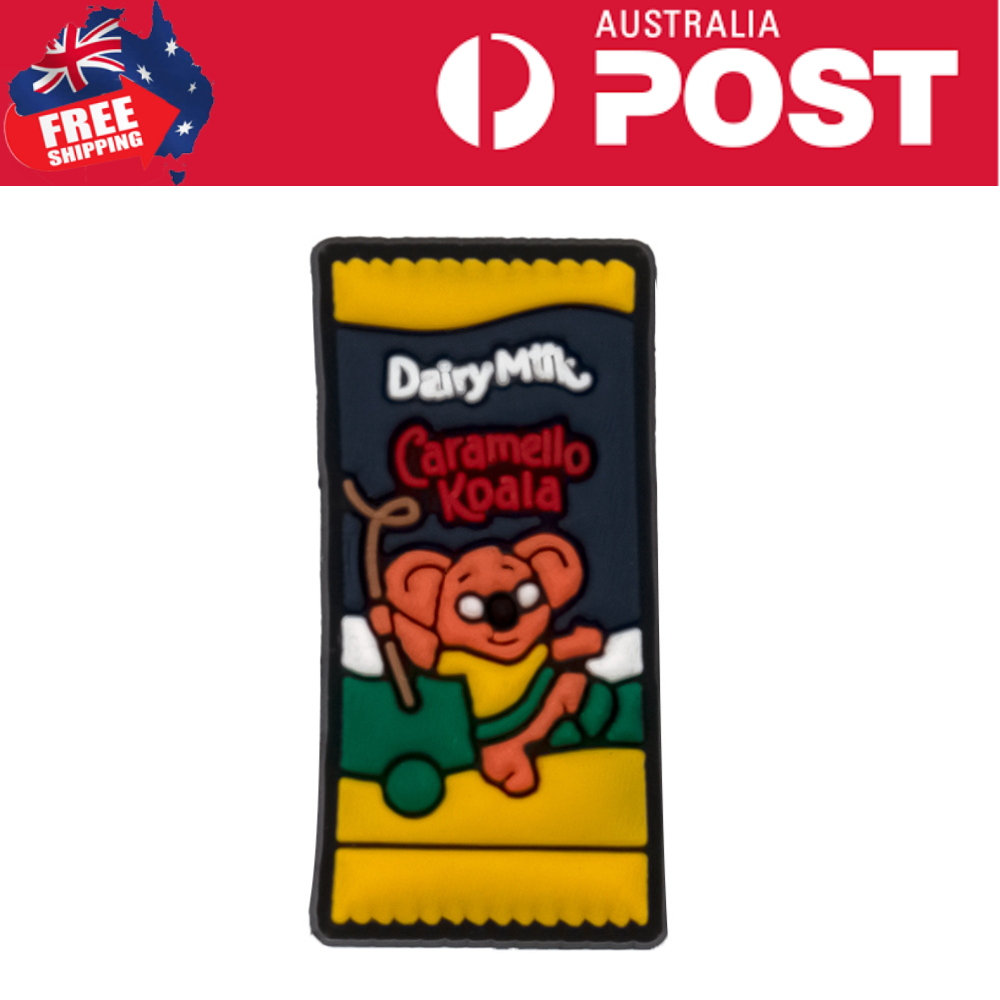 Dairy Milk Caramello Koala silicone keychain with cartoon koala illustration and colorful design.