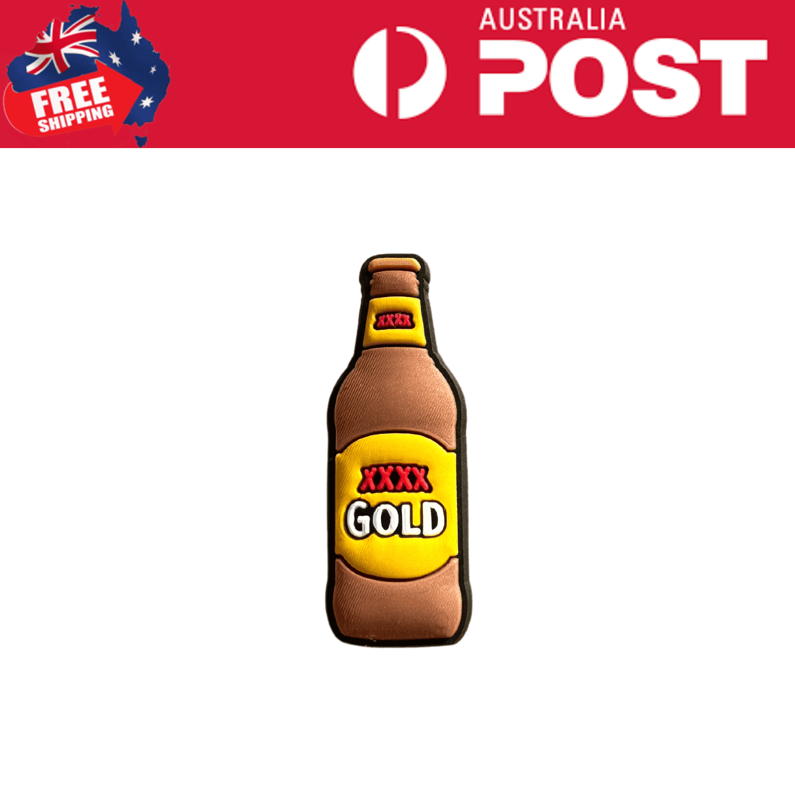 XXXX Gold beer bottle patch, Australian beer logo embroidered patch, popular beer merchandise.