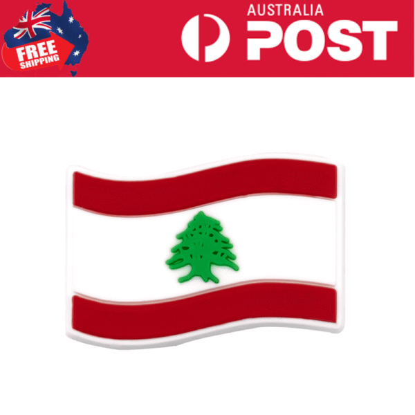 Flag of Lebanon enamel pin, green cedar tree, red and white stripes, Lebanese national symbolism, souvenir collectible, Lebanon flag accessory, Lebanese flag pin, patriotic accessory, Lebanon memorabilia, premium enamel craftsmanship.