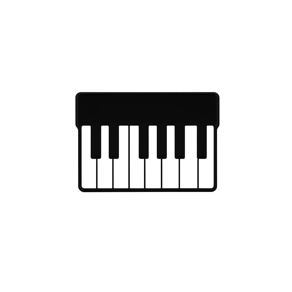 Mini black and white piano key toy for children, portable musical instrument, perfect for kids' playtime.