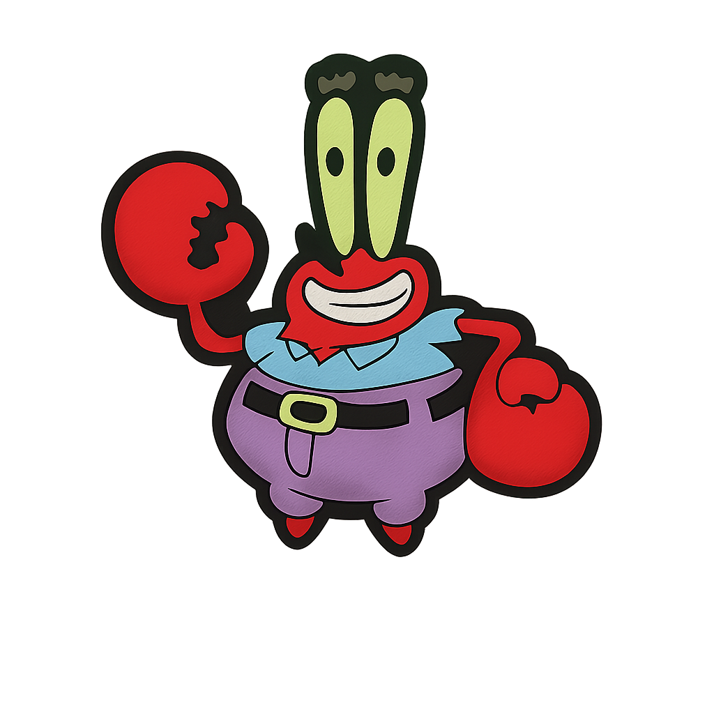 Colorful cartoon crab character badge, perfect for marine life lovers.