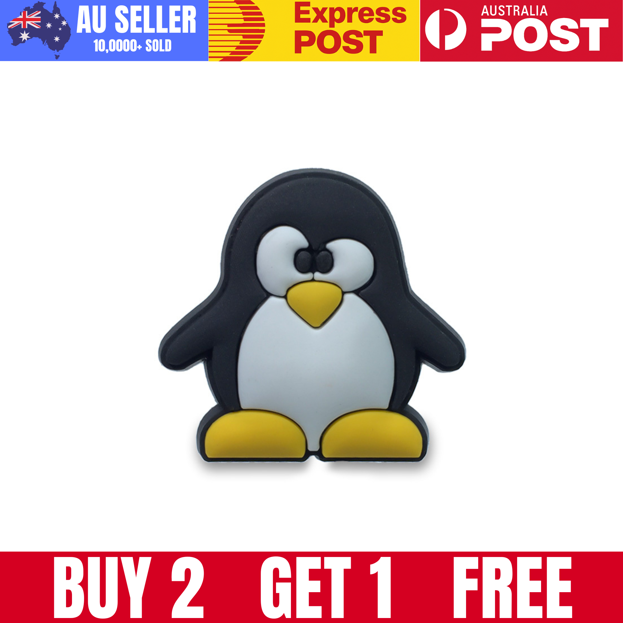 Cute penguin-shaped accessories for kids and adults.