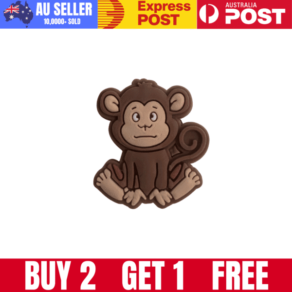 Cute cartoon monkey charm, perfect for accessories and crafts.