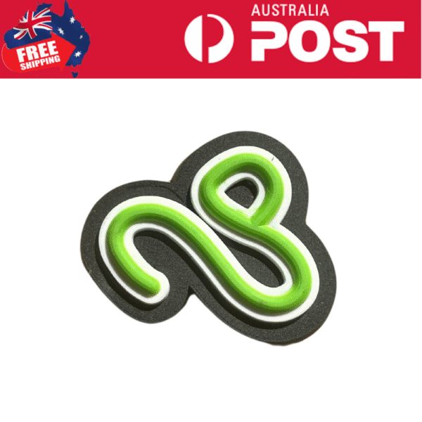 Neon green and white inflatable rubber snake toy for children or decorations.