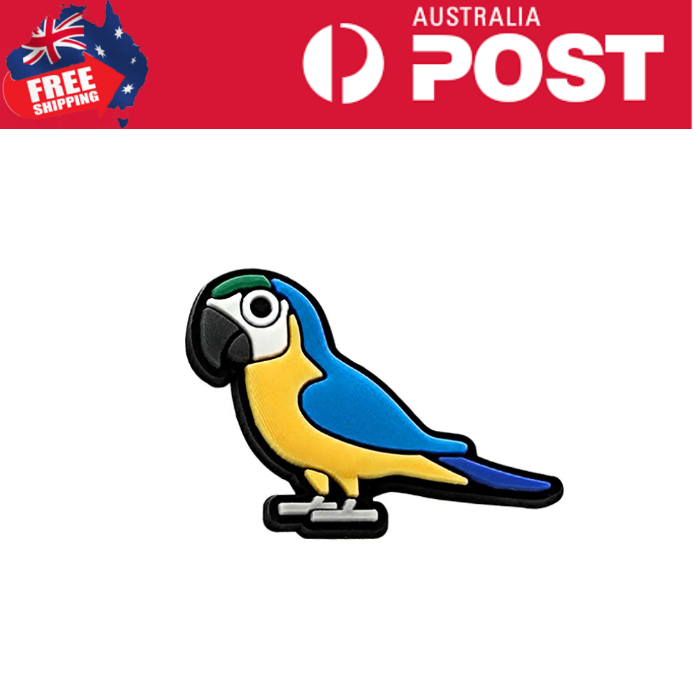 Colorful parrot enamel pin, fun tropical bird accessory, vibrant jewelry for nature lovers.
