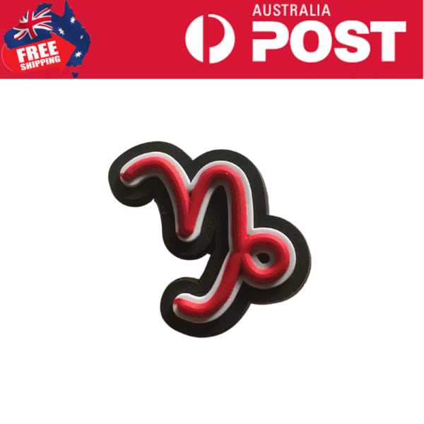 Neon astrology zodiac sign Taurus black red and white glow sign.