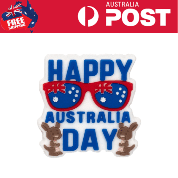 Bright Australia Day themed soap with "Happy Australia Day" text, sunglasses, and kangaroo illustrations.