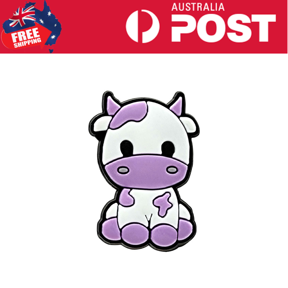 Cute purple and white cartoon cow plush toy, perfect for kids and animal lovers. Small, soft, and charming design, ideal for gifts.