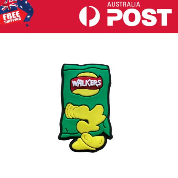 Walkers cookie mascot silicone patch, colorful snack-inspired design, fun food accessory, bread brand badge, cheesy snack patch, party favor, fun gift.