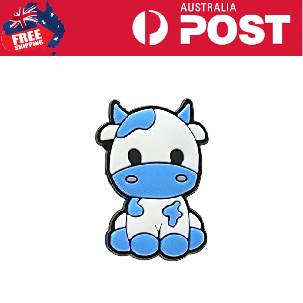 Cute blue and white cartoon cow USB flash drive, playful animal design for storage.