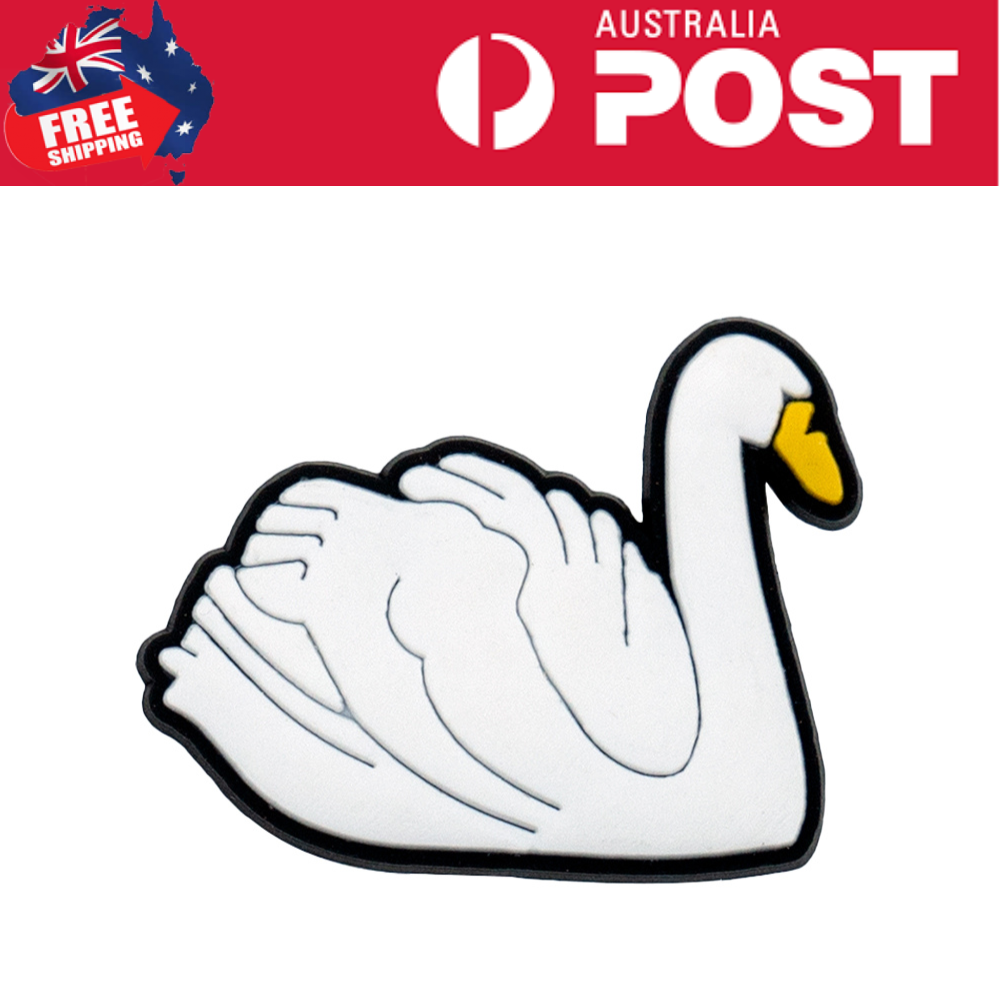 Swan-shaped enamel pin accessory for stylish fashion or accessories.