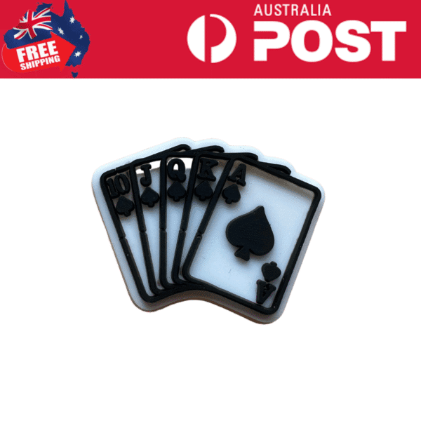Silicone poker chip stickers featuring spade suit design for custom casino-themed crafts.