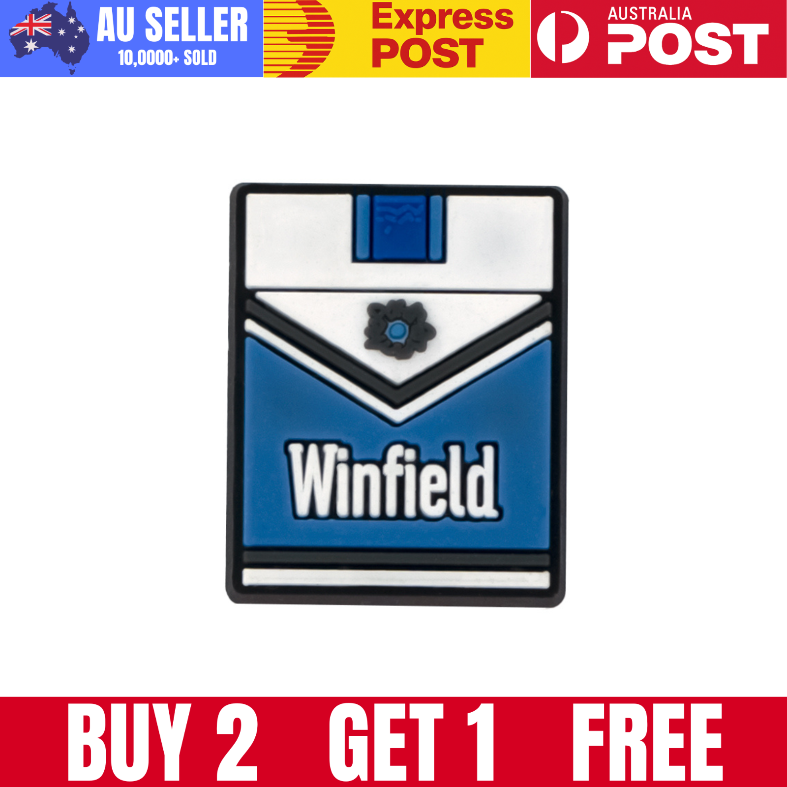 Enamel pin featuring Winfield cigarette branding for vintage smoker memorabilia.
