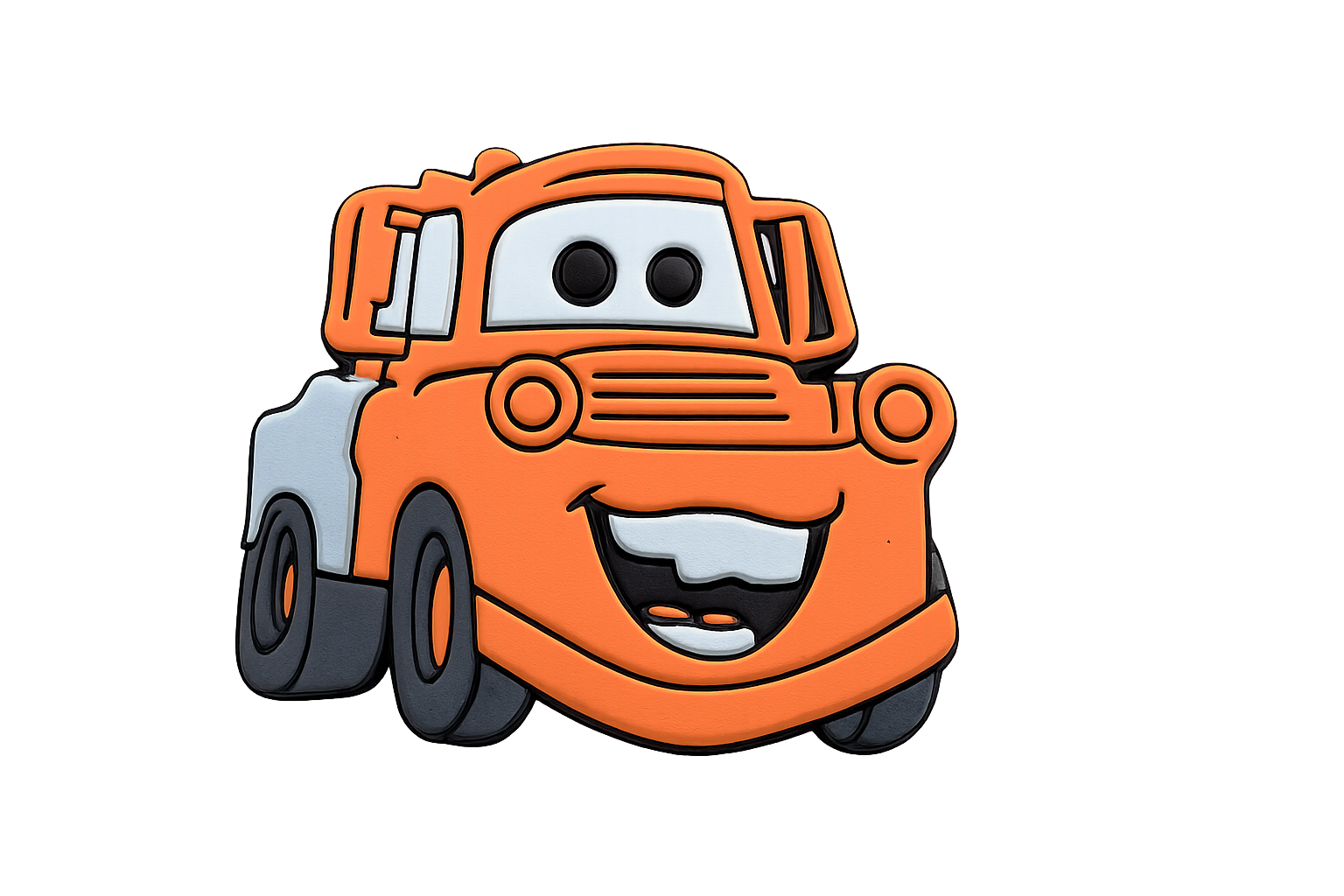 Colorful Disney Pixar Lightning McQueen rubber character badge, perfect for bags or clothing.