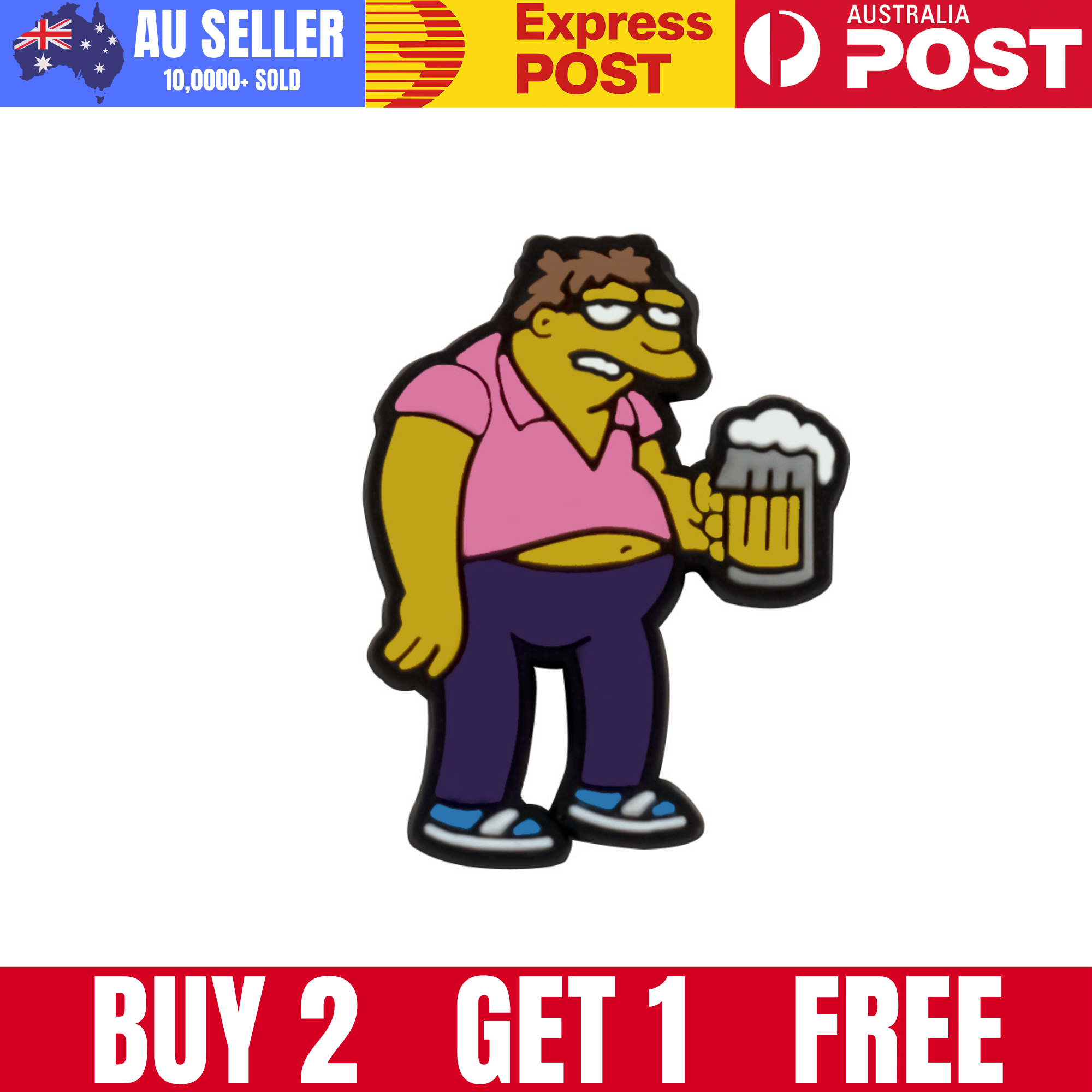 Frustrated cartoon man holding beer, overweight, tired, unhappy, in casual clothes, with a sour expression.