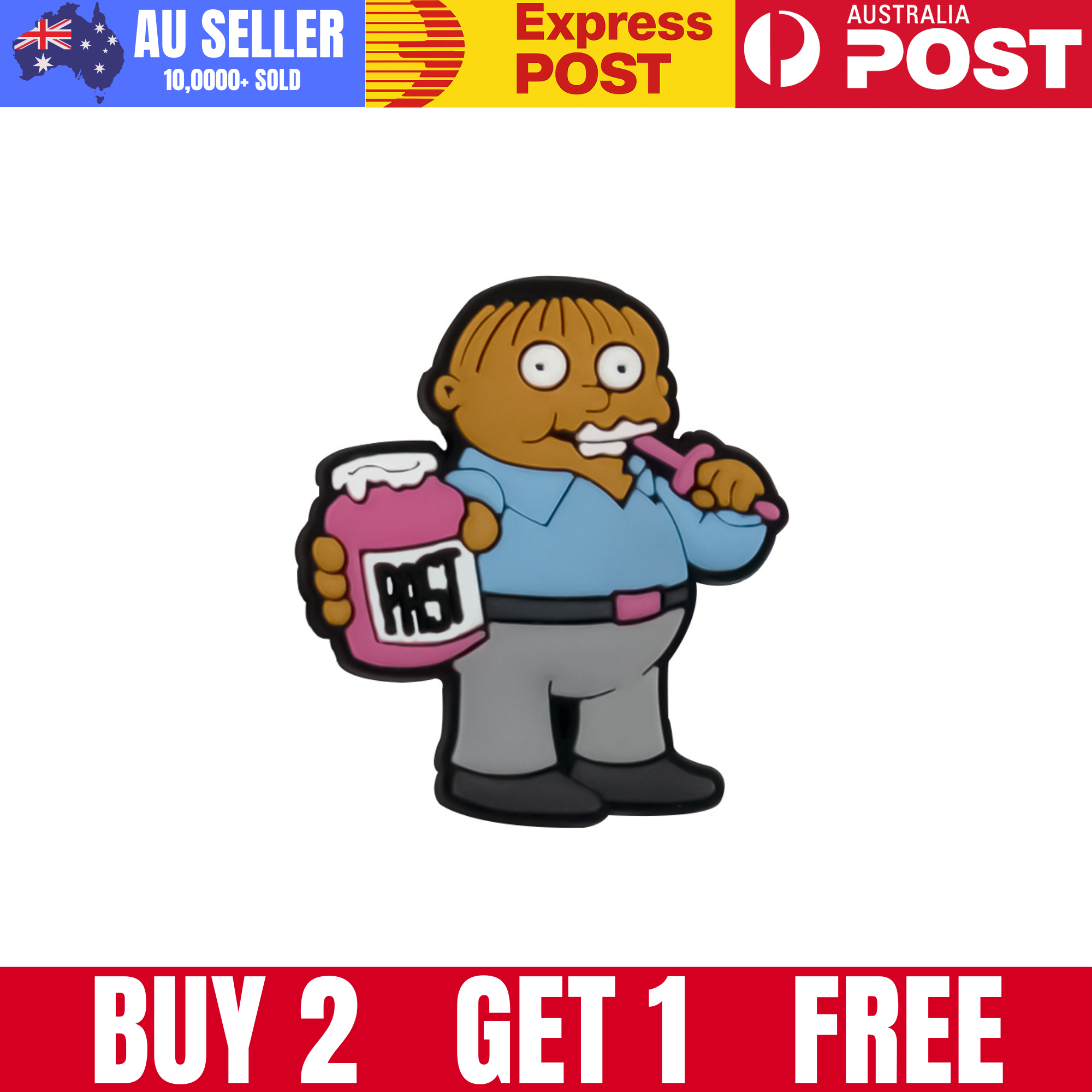 Colorful rubber magnet in the shape of a character from The Simpsons.