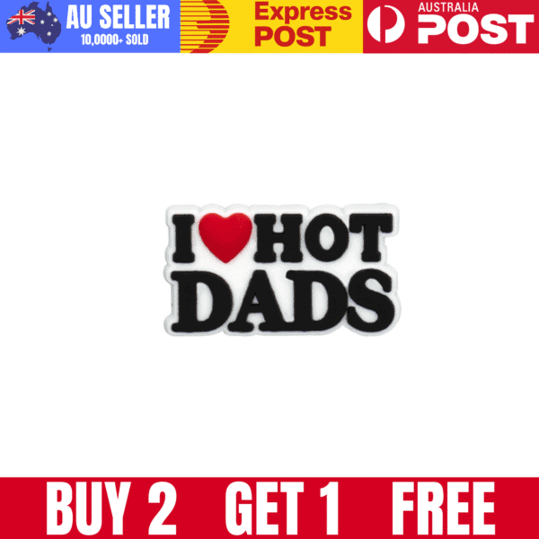 I ❤️ HOT DADS silicone pin, fun and trendy accessory, perfect gift for father’s day or dad enthusiasts.