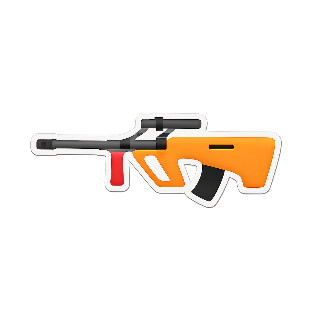 Bullet toy gun keychain, orange and black, fun accessories for kids and collectors.
