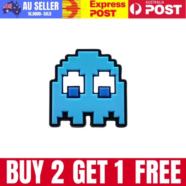 Pixel art ghost silicone rubber keychain, retro gaming design, perfect for collectors and gamers.