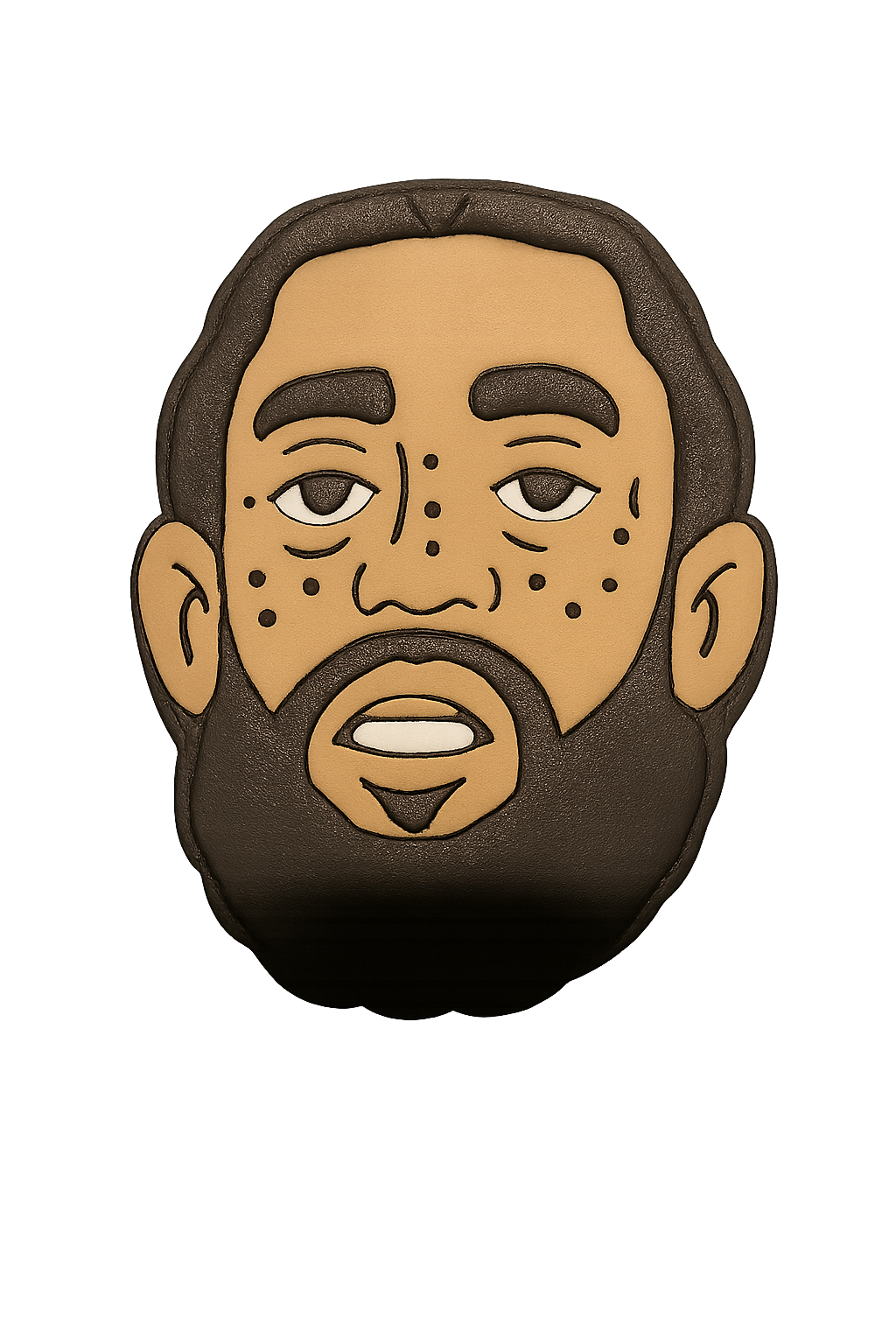Beard man face enamel pin, men's beard face accessory, unique facial expression pin, men's fashion enamel badge, Optima-themed collectible pin.