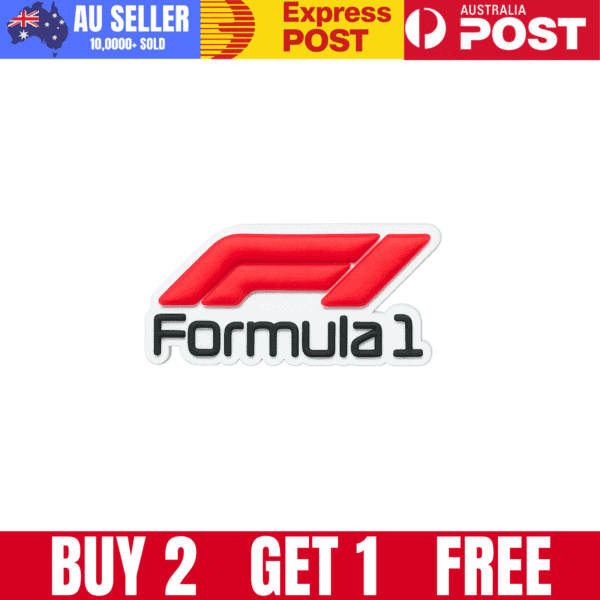Formula 1 logo sticker for car decals and memorabilia.