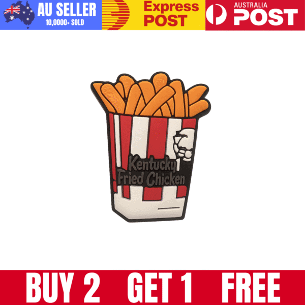 Crunchy Kentucky Fried Chicken French fries enamel pin.