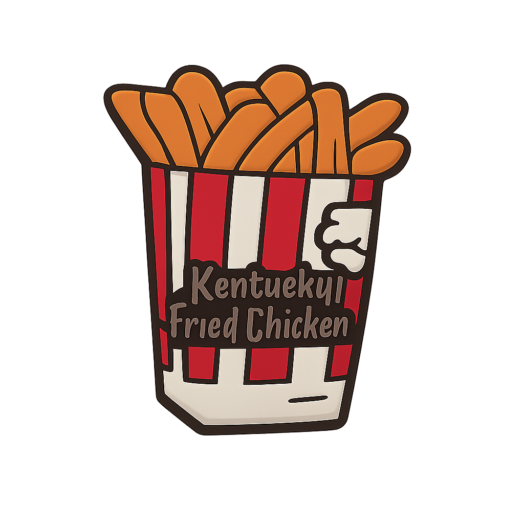 Crunchy Kentucky Fried Chicken French fries enamel pin.