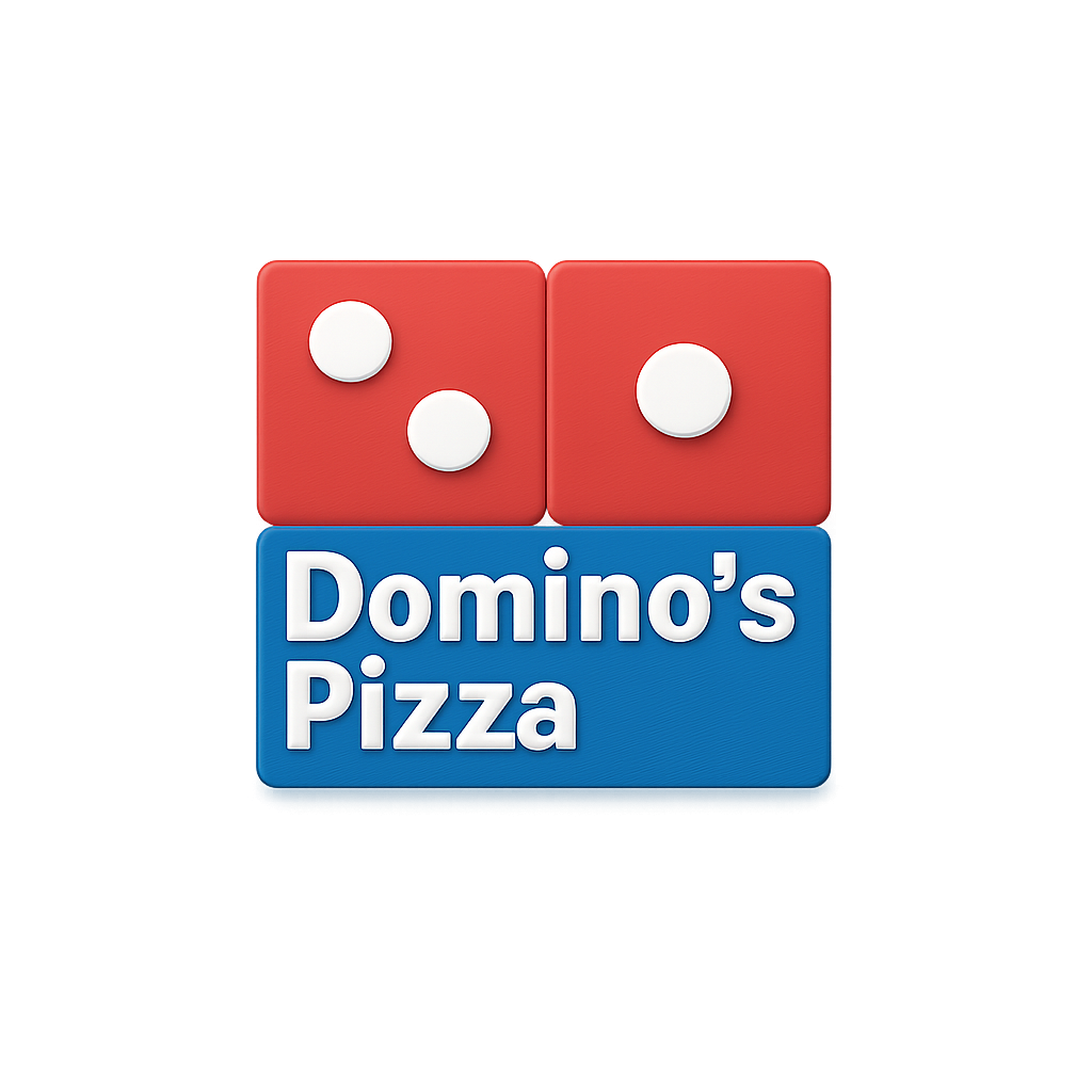 3. Classic Domino's Pizza logo with red, white, and blue design.