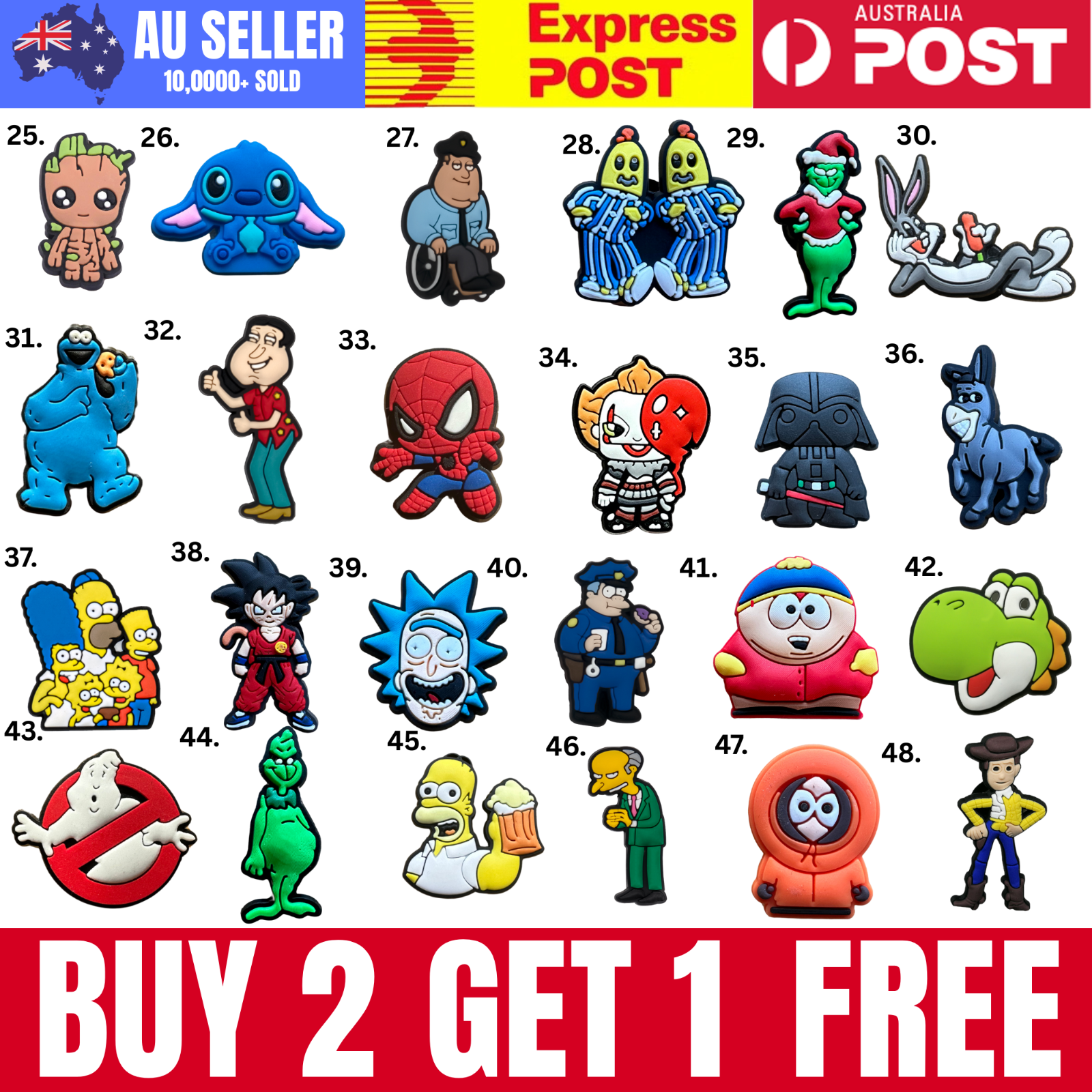 For Jibbitz - Crocs Movie Tv Show Video Game Charms Shoe - Image 2