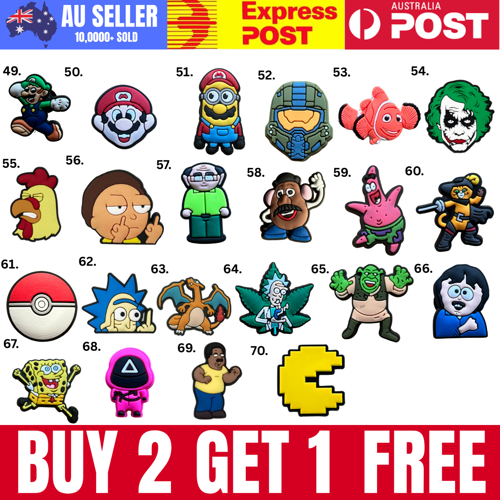 For Jibbitz - Crocs Movie Tv Show Video Game Charms Shoe - Image 3